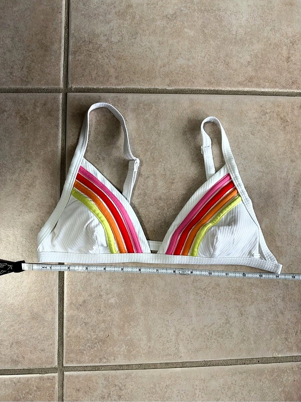 Rip Curl Surf Stripe Fixed Triangle Bikini Top White